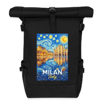 Milan, Italy. - Roll Top Backpack - black - Front