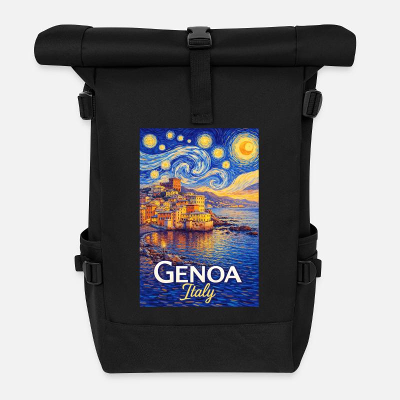 Gênes, Italie. - Sac à dos roll top - noir