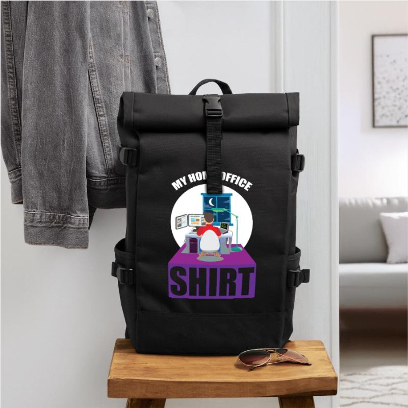 Night Shift Coder Programmer Desk Graphic Roll Top Backpack