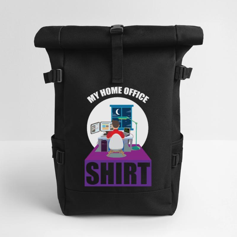 Night Shift Coder Programmer Desk Graphic Roll Top Backpack