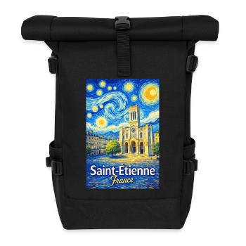 Saint-Étienne, Frankreich - Rolltop Rucksack - Schwarz - Vorne