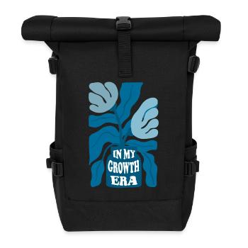 In My Growth Era – Positive Floral Saying - Roll Top Backpack - black - Front