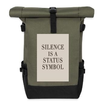 Silence is a Status Symbol – Quiet Luxury - Rolltop Rucksack - Olive/Schwarz - Vorne