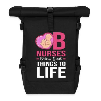 Hôpital de grossesse infirmier - Sac à dos roll top - noir - Devant