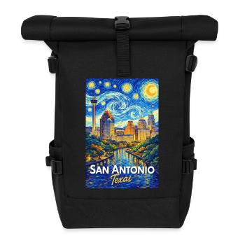 San Antonio Texas - Rolltop Rucksack - Schwarz - Vorne