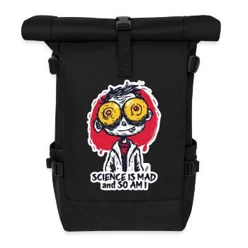Autocollant du savant fou aux yeux grands ouverts - Sac à dos roll top - noir - Devant