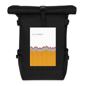 Be Different Minimalist Statement Design - Rolltop Rucksack - Schwarz - Vorne