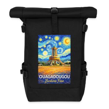 Ouagadougou Burkina Faso Starry Night - Rolltop Rucksack - Schwarz - Vorne
