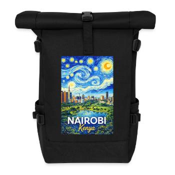 Nairobi Kenya Starry Night - Roll Top Backpack - black - Front