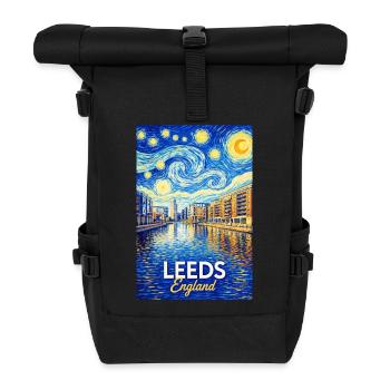 Leeds England Neon Starry Canal Magic - Roll Top Backpack - black - Front