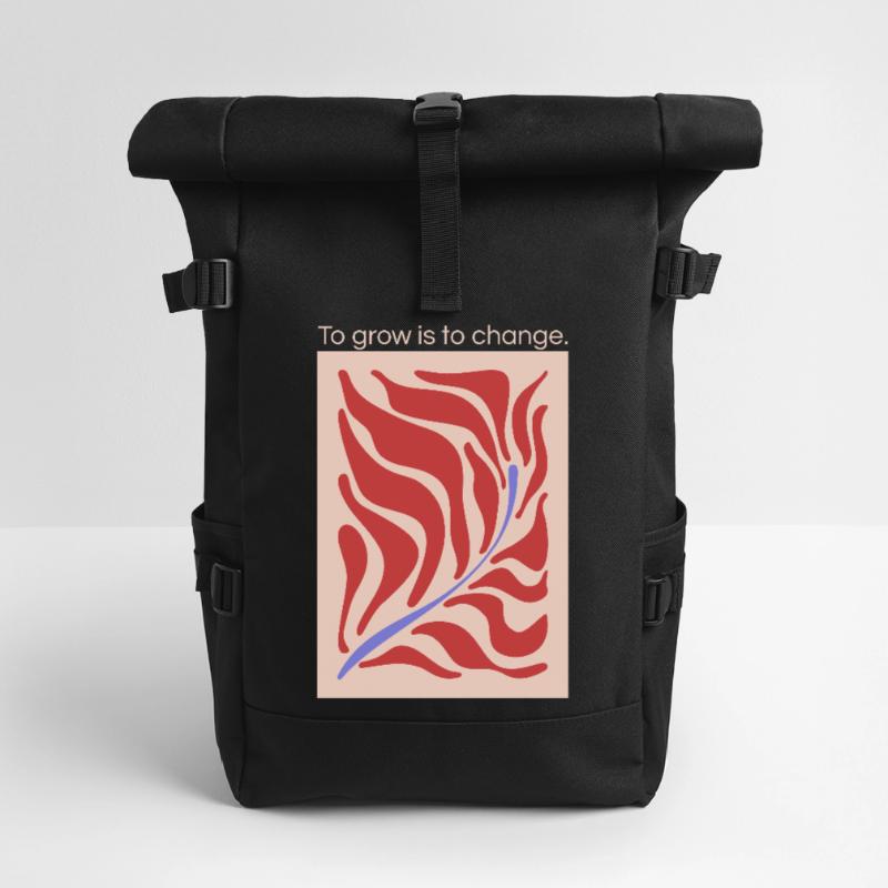 Growth through change – leaf shape pattern Roll Top Backpack