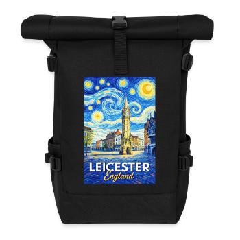 Leicester: England in Van Gogh style - Roll Top Backpack - black - Front
