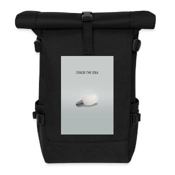 Crack The Idea Motivation Minimal Design - Rolltop Rucksack - Schwarz - Vorne