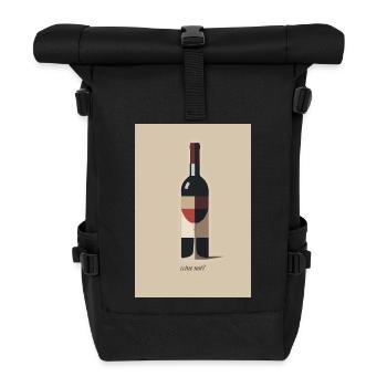 Du vin. Ce n’est pas drôle que le vin dit. - Sac à dos roll top - noir - Devant