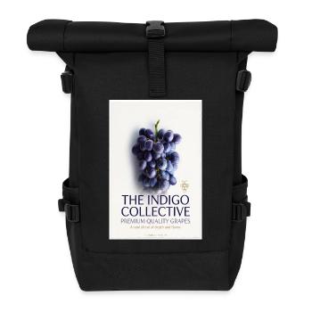 Indigo Collective Grapes Label - Roll Top Backpack - black - Front