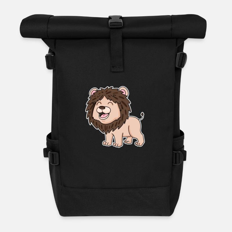 Baby Löwe - Rolltop Rucksack - Schwarz