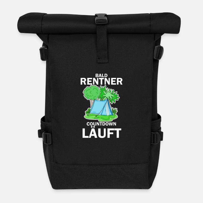 Bald Rentner Countdown läuft - Rolltop Rucksack - Schwarz