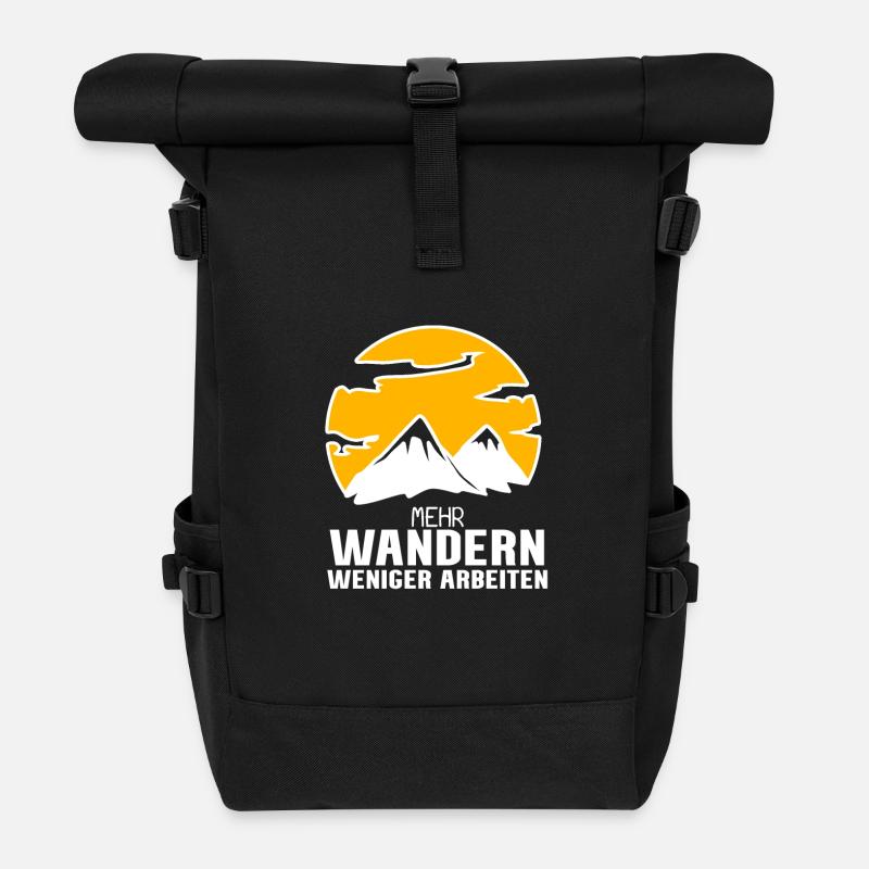Wandern Berge Wanderer - Rolltop Rucksack - Schwarz