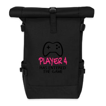 Viertes Baby Spieler 4 Schwanger Baby - Rolltop Rucksack - Schwarz - Vorne