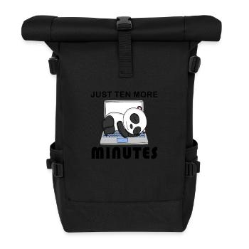 Only ten minutes left - Roll Top Backpack - black - Front