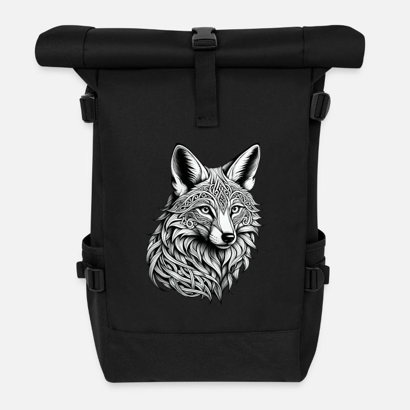 Celtic Fox - Roll Top Backpack - black