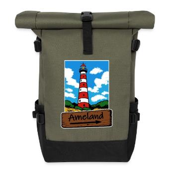 Vacances à Ameland Lighthouse - Sac à dos roll top - olive/noir - Devant