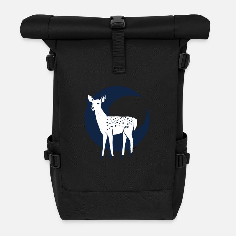 BuJa deer2 - Rolltop Rucksack - Schwarz
