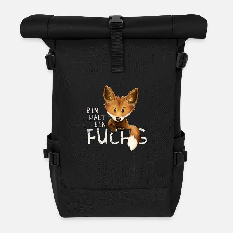 Bin halt ein Fuchs verwegen lustiges Statement - Rolltop Rucksack - Schwarz