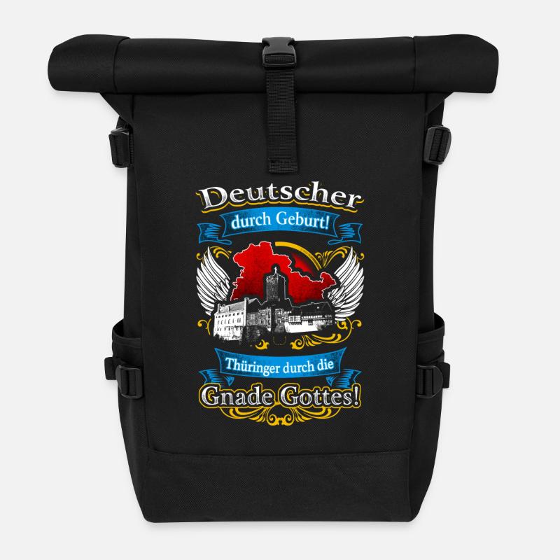 Stolzer Thüringer – Tradition in der Heimat - Rolltop Rucksack - Schwarz