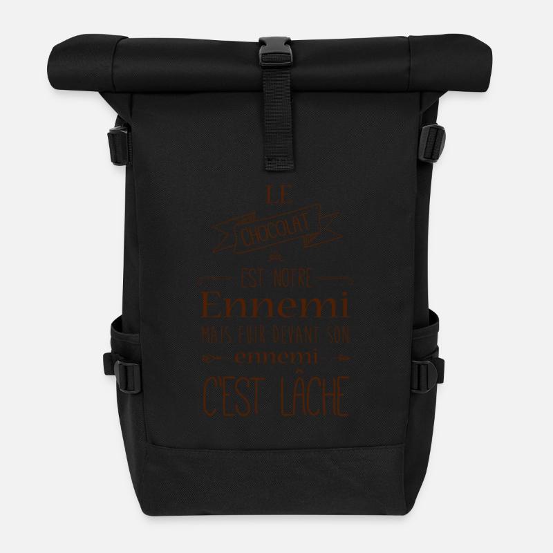Le chocolat est notre ennemi - Sac à dos roll top - noir