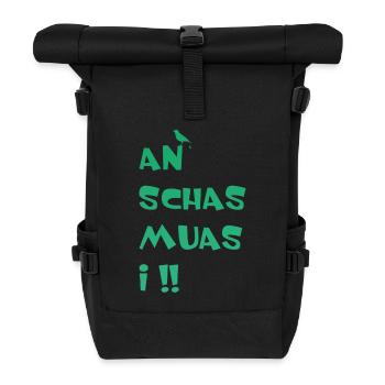 An Schas muas i - Rolltop Rucksack - Schwarz - Vorne