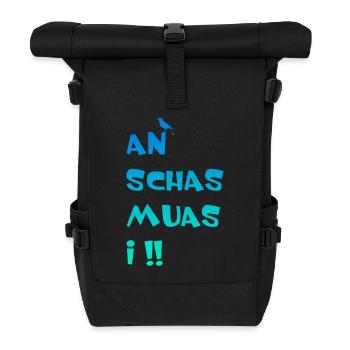 An Schas muas i - Rolltop Rucksack - Schwarz - Vorne