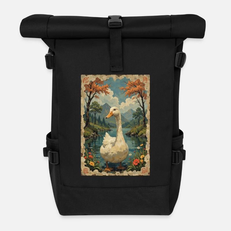 Une belle photo d’un canard. - Sac à dos roll top - noir