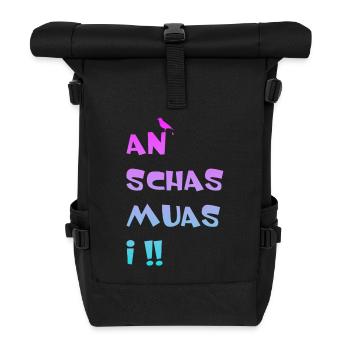 v - Rolltop Rucksack - Schwarz - Vorne