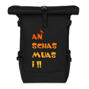 An Schas muas i - Rolltop Rucksack - Schwarz - Vorne