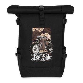 S51 (braun) // Illustration - Rolltop Rucksack - Schwarz - Vorne