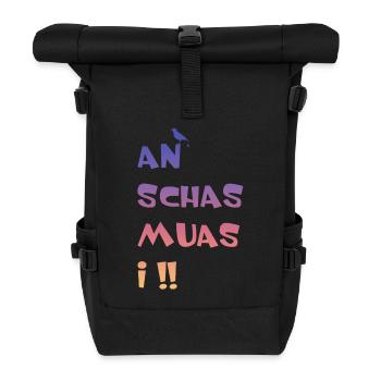 An Schas muas i - Rolltop Rucksack - Schwarz - Vorne