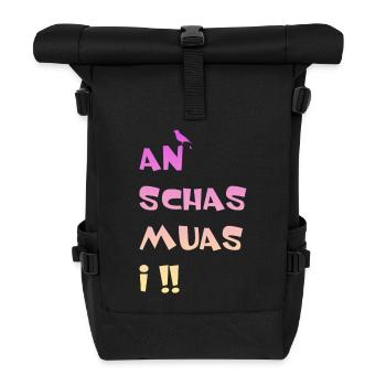 An Schas muas i - Rolltop Rucksack - Schwarz - Vorne