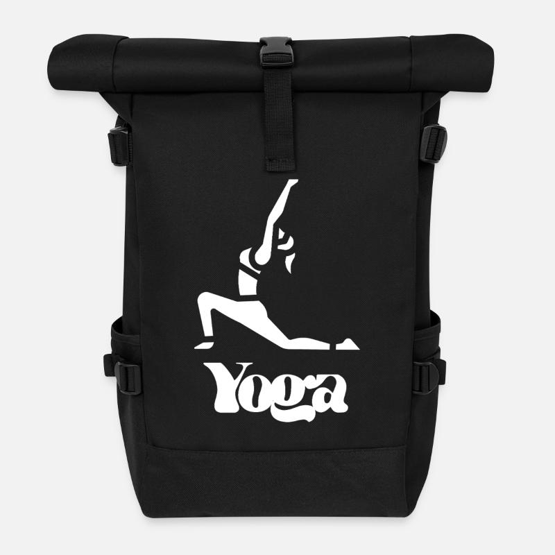 Yoga Meditation - Roll Top Backpack - black
