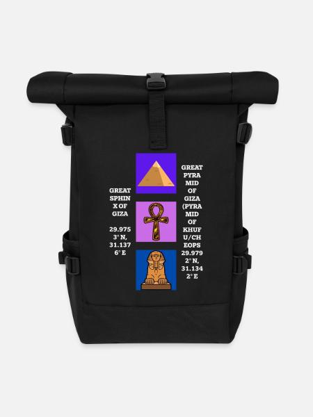 Das geheimnisvolle Ägypten - Rolltop Rucksack - Schwarz