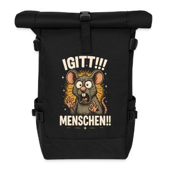 Yuck, I hate people, funny sayings - Roll Top Backpack - black - Front