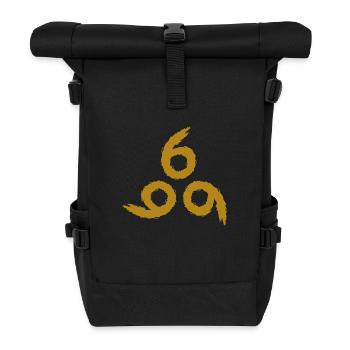 666 Gold - Roll Top Backpack - black - Front