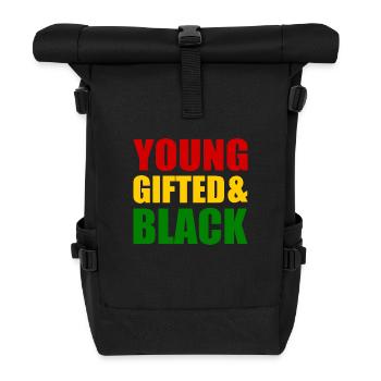 young gifted and black - Sac à dos roll top - noir - Devant