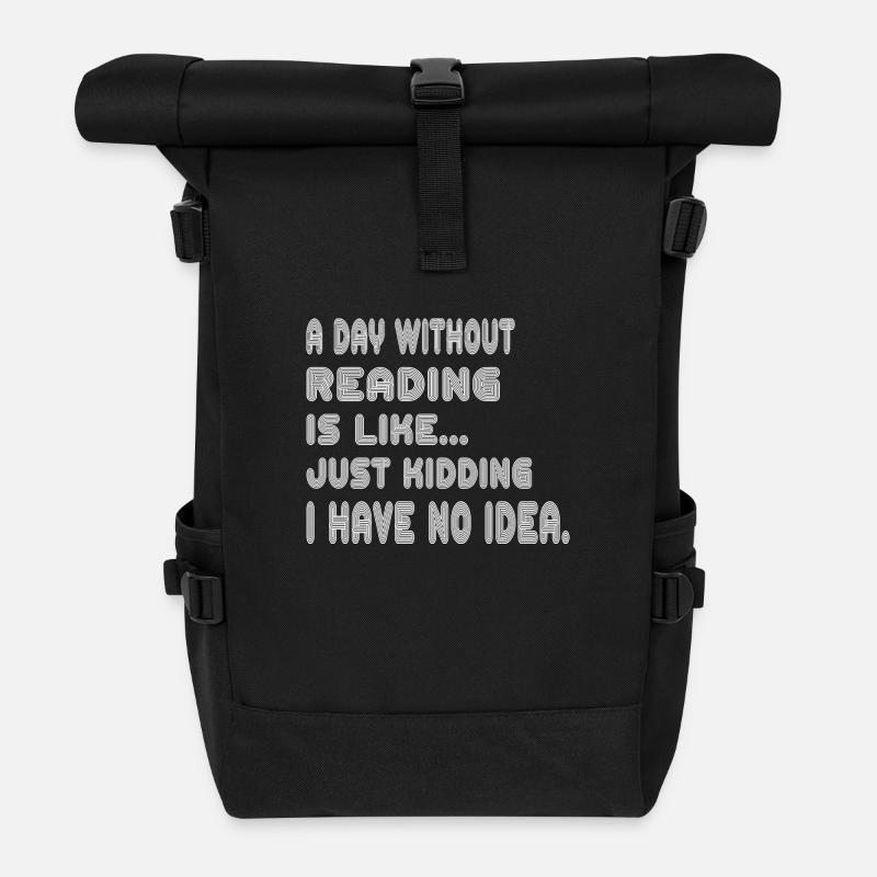Une journée sans lire - Sac à dos roll top - noir
