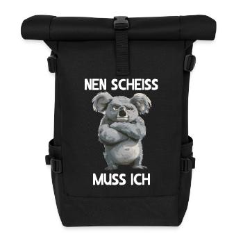Koala Niedlicher Koalabär Nen scheiss muss ich - Rolltop Rucksack - Schwarz - Vorne
