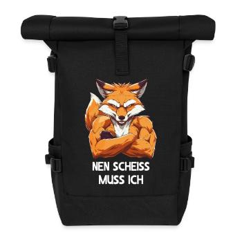 Fox Forest Animal Wild Nature I have to fuck - Roll Top Backpack - black - Front