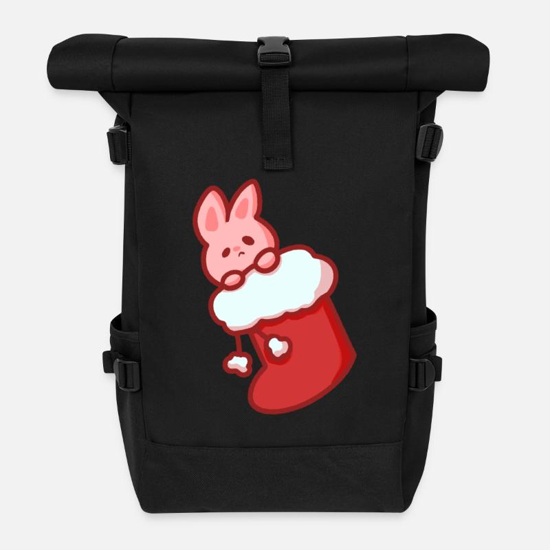 Christmas Bunny - Rolltop Rucksack - Schwarz