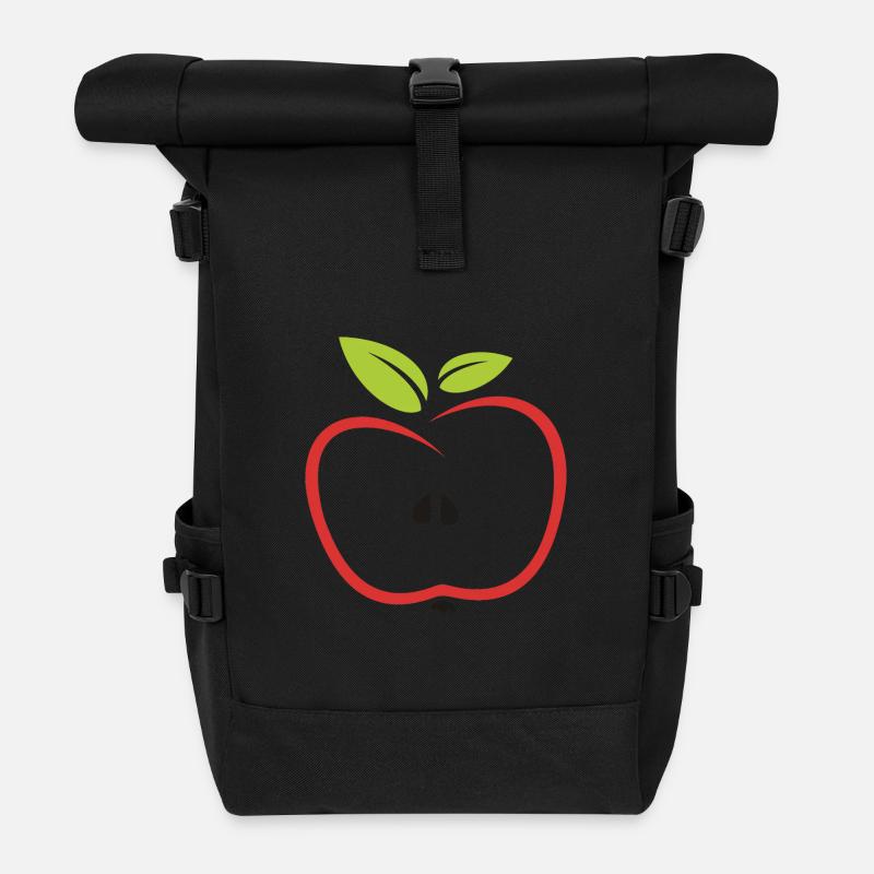 Apfel - Rolltop Rucksack - Schwarz