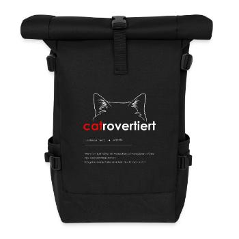 catrovertiert introvertierte Katzenmenschen - Rolltop Rucksack - Schwarz - Vorne