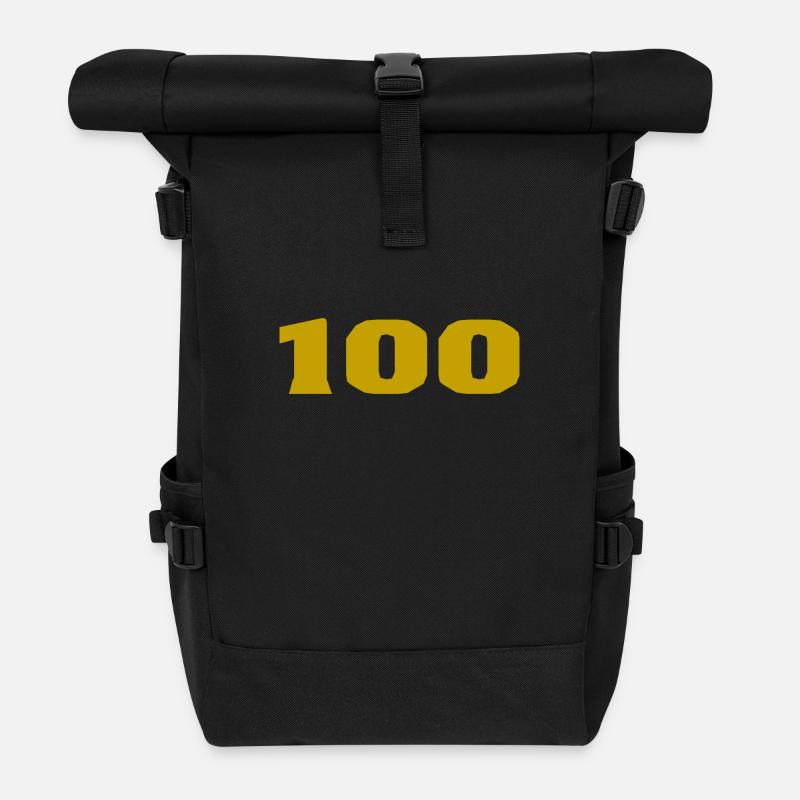 100. 100 ANS. 100e ANNIVERSAIRE. ANNIVERSAIRE 100 - Sac à dos roll top - noir